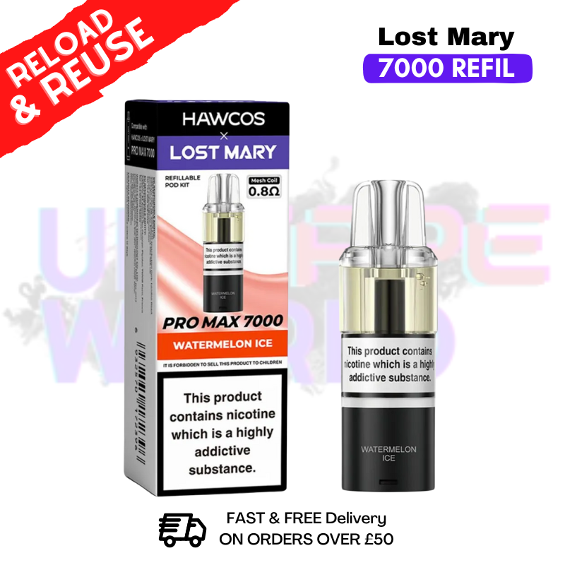 Watermelon Ice Lost Mary 7K 7000 Puff Replacement Pods