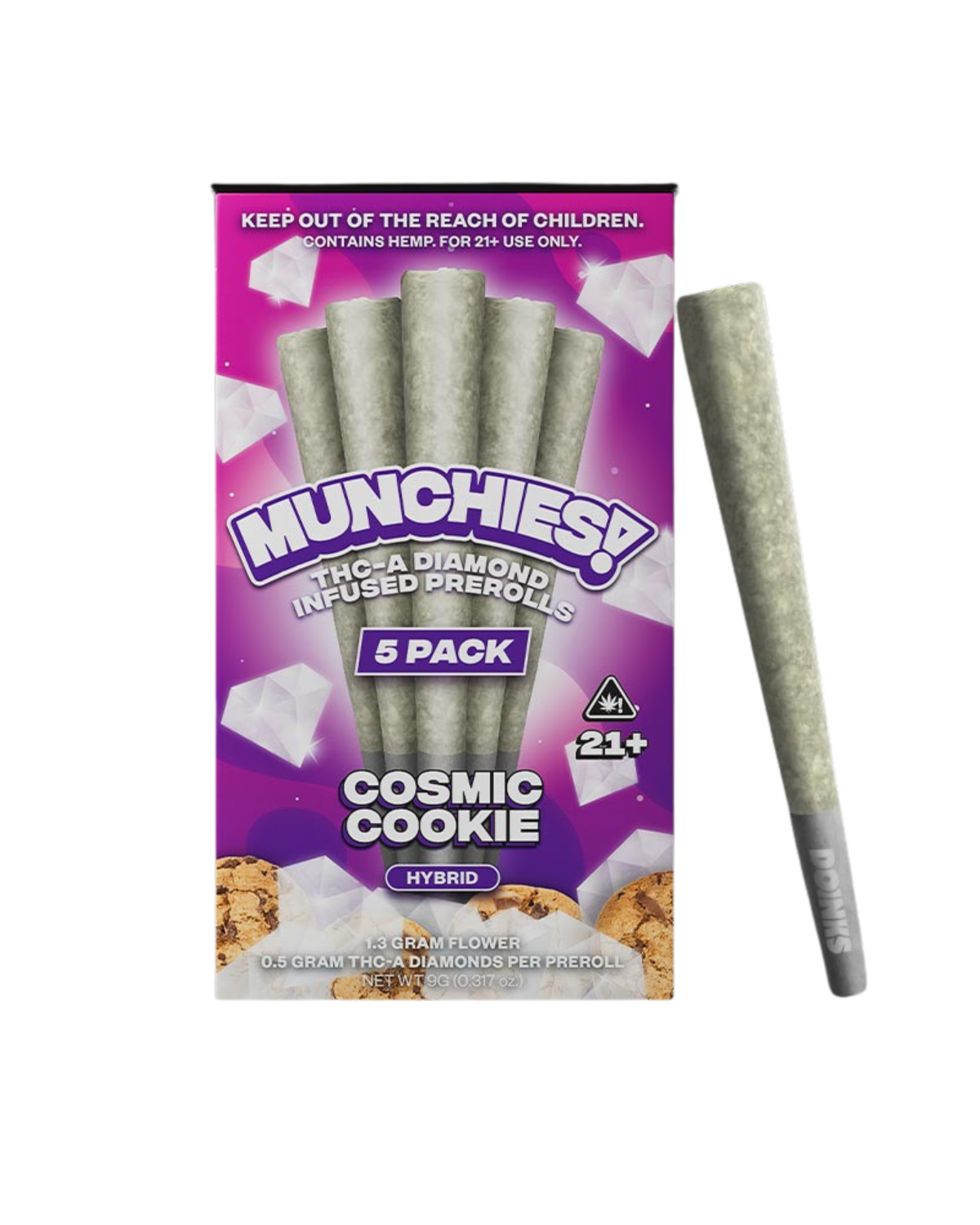 Delta Munchies THC-A Diamond Infused Prerolls | 5pk - Image 2
